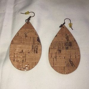 Cork tear drop earrings
